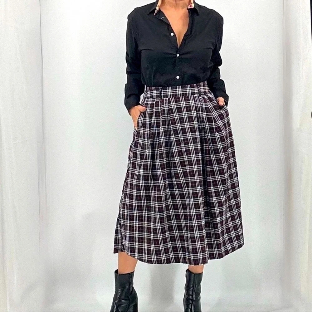 Plaid Blue and Green Women's Skirt - Picture 11 of 11